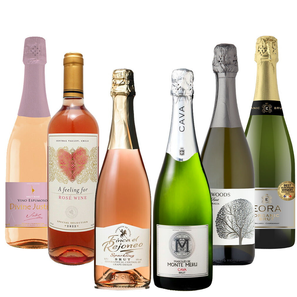 激安！！ロゼ ＆ カヴァ 入り！お買い得スパークリングワイン 6本 飲み
