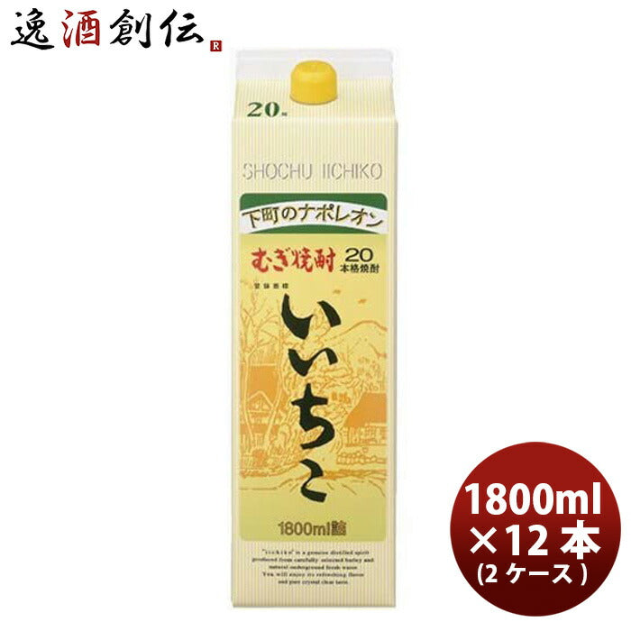 麦焼酎 20度 いいちこ パック（麦） 1800ml 1.8L 6本 2ケース ギフト 父親