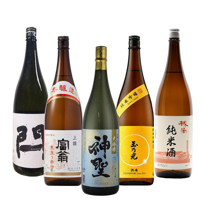 逸品！京都地酒 飲み比べセット 東山 富翁 神聖 酒魂 桃の滴 日本酒 1800ml 1.8L 5本 お酒