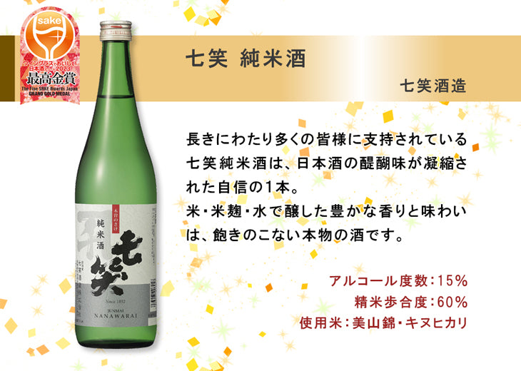 WGO 2023 受賞酒 大満足 6本 飲み比べセット 720ml ワイングラスでおいしい日本酒アワード 日本酒 男山 東龍 七笑 小豆島 飯沼 爛漫 お酒