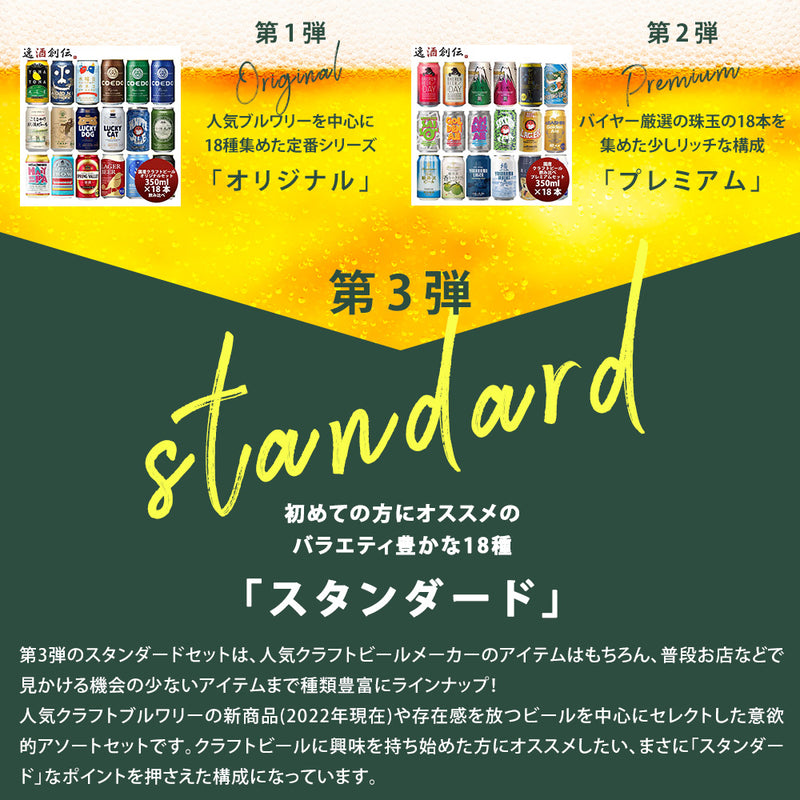 ビール 国産クラフトビール バランス良し！ スタンダード 18種 18本 飲み比べセット 逸酒創伝 オリジナル お酒