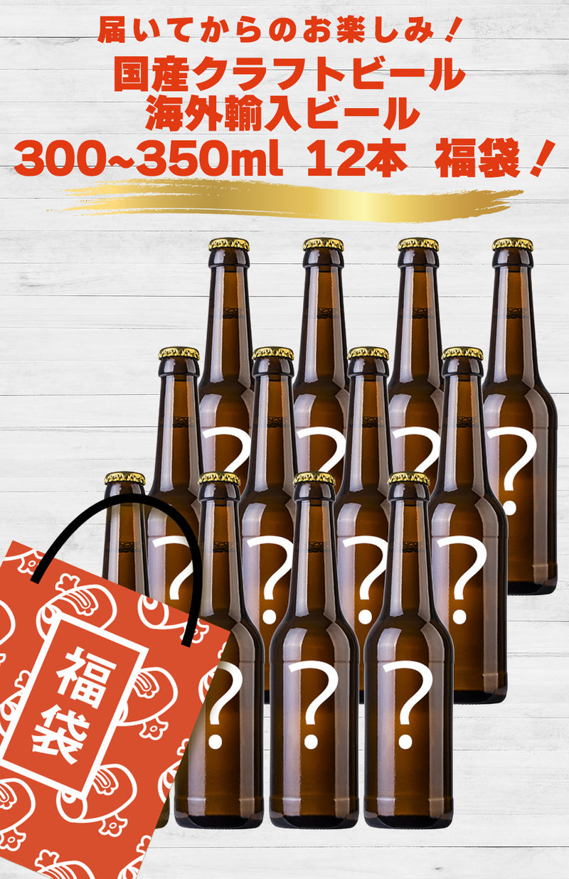 アウトレット クラフトビール 海外輸入ビール 福袋 セット 300ml ～ 350ml x 12本 訳あり 瓶 ビール