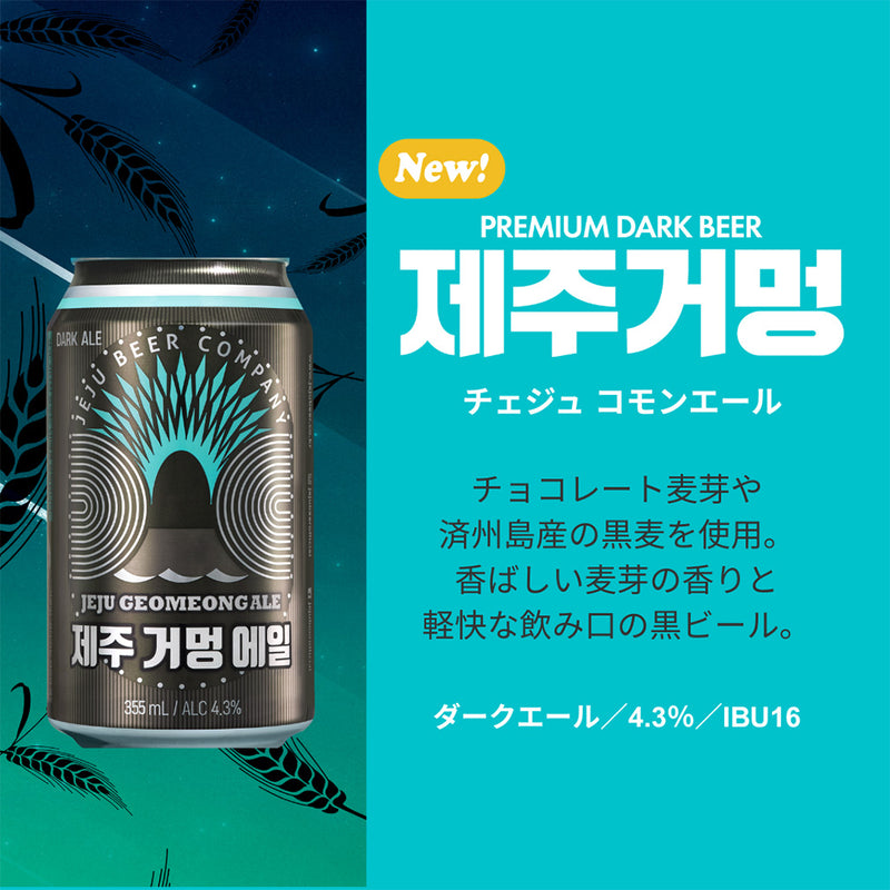 限定品入り 韓国 JEJU BEER チェジュ ビール 飲み比べセット 3種 6本 缶 355ml 輸入ビール 済州 クラフトビール