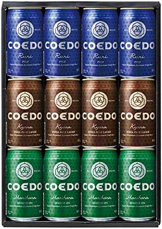 ビール コエド COEDOビール ギフトBOX入り！ 缶ビール 3種12本飲み比べセット 毬花・瑠璃・伽羅 クラフトビール お酒