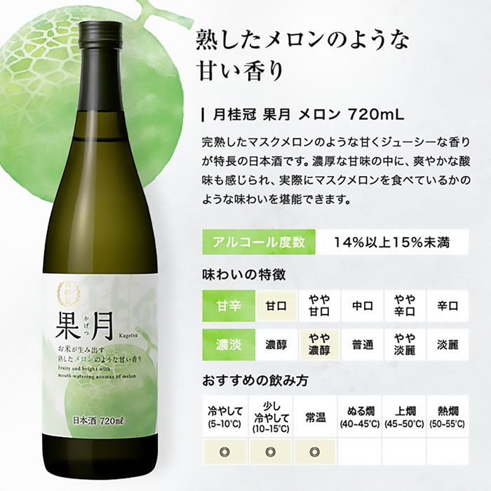 果月 720ml 飲み比べセット メロン 桃 各3本 合計6本 月桂冠 お酒