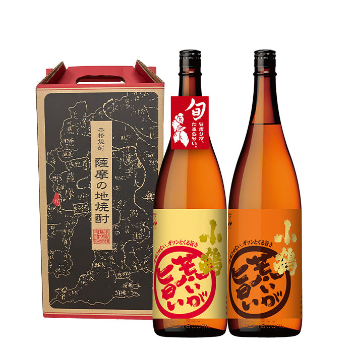 本格芋焼酎 焼酎 25度 小鶴 荒いが旨い お楽しみ2種飲み比べ 1800ml 1.8L 2本セット 新旧 ギフト