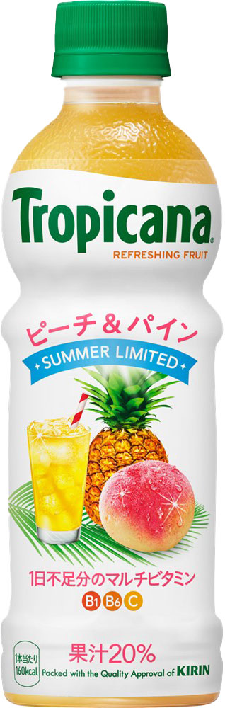 トロピカーナ リフレッシュフルーツ ピーチ＆パイン ＰＥＴ 330ml × 1ケース / 24本