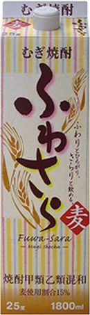 合同酒精 麦焼酎 ふわさら 25度 パック 1800ml 1.8L×6入(1ケース) 本州送料無料　四国は+200円、九州・北海道は+500円、沖縄は+3000円ご注文後に加算 ギフト 父親 誕生日 プレゼント