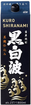 【1ケース販売】乙　25度 白波 黒麹仕込み パック 1800ml 6本単位 黒白波 1.8L 1ケース　本州送料無料　四国は+200円、九州・北海道は+500円、沖縄は+3000円ご注文後に加算 薩摩酒造 ギフト 父親 誕生日 プレゼント