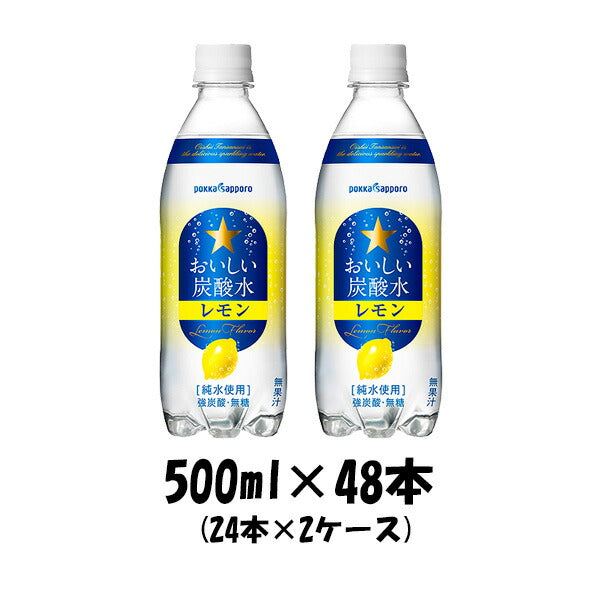 サッポロ おいしい炭酸水レモン 500ml×48本（2ケース） 本州送料無料　四国は+200円、九州・北海道は+500円、沖縄は+3000円ご注文後に加算 ギフト 父親 誕生日 プレゼント