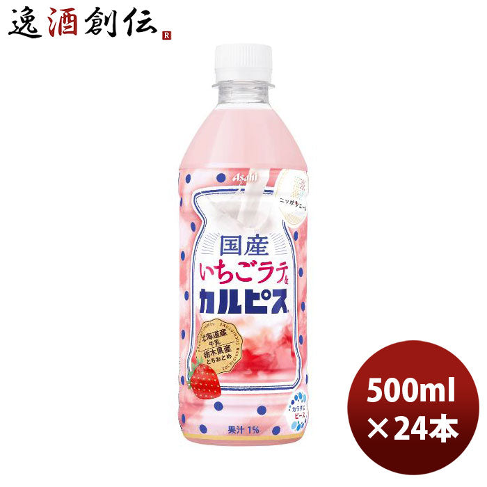 アサヒ国産いちごラテ＆カルピスペット500ml×1ケース/24本新発売08/15以降順次発送致します